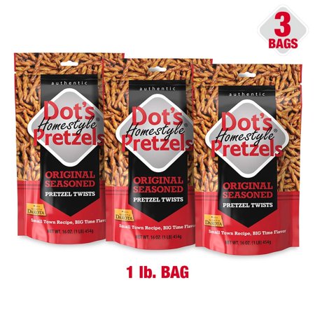 Dot S Homestyle Pretzels 1 Lb. Bag (3 Bag) 16 Oz. Seasoned Pretzel Snack Sticks