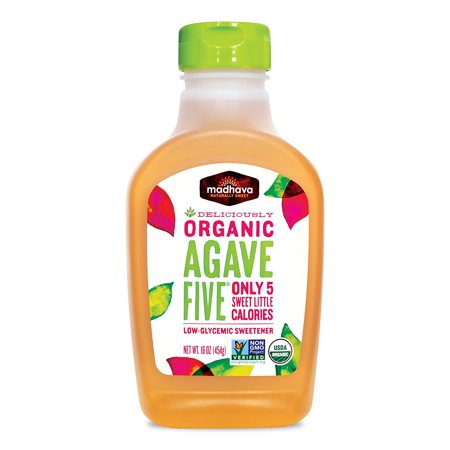 Madhava Naturally Sweet Organic Agave Five Low-Glycemic Sweetener, 16 Ounce
