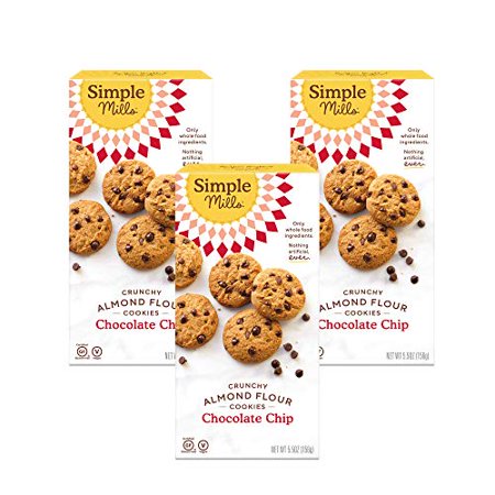 Simple Mills Almond Flour Chocolate Chip Cookies  Gluten Free and Delicious Crunchy Cookies  Organic Coconut Oil  Good for Snacks  Made with Whole Foo
