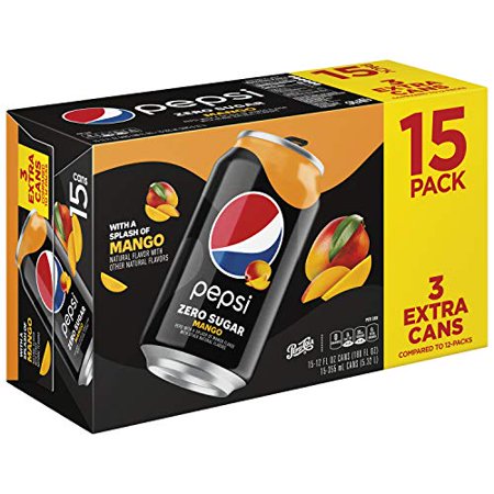 Pepsi Mango Zero Sugar 12oz 15Pk, 144 Fl Oz