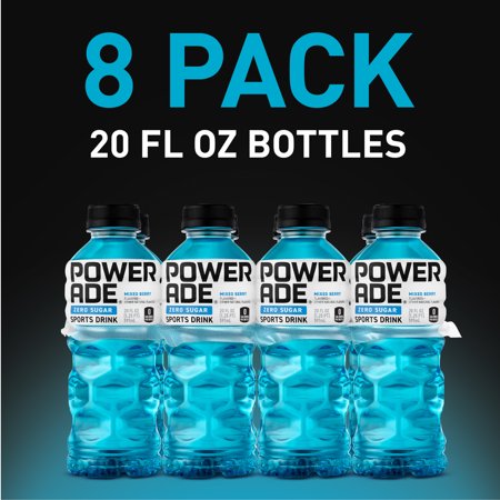 (16 Bottles) POWERADE Zero Mixed Berry Blast, Electrolyte Enhanced Fruit Flavored Zero Sugar Zero Calorie Sports Drink. 20 Fl Oz