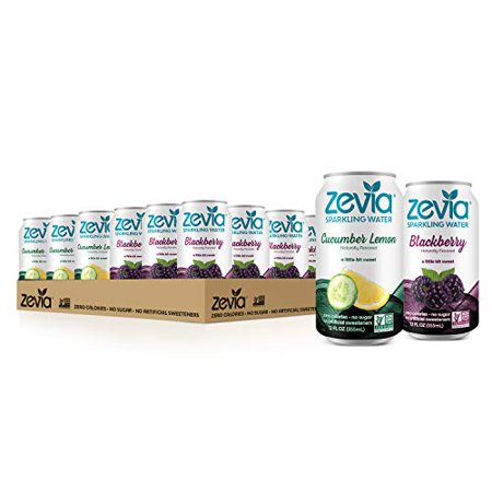 Zevia Zero Calorie  Naturally Sweetened Sparkling Water Combo Pack  12 Oz (Pack of 24) - Packaging May Vary