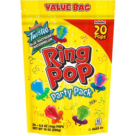 Ring Pop Individually Wrapped Bulk Lollipop Variety Party  Lollipop Suckers W/ Assorted Flavors Fun Candy for Birthdays and Celebrations  Original  20