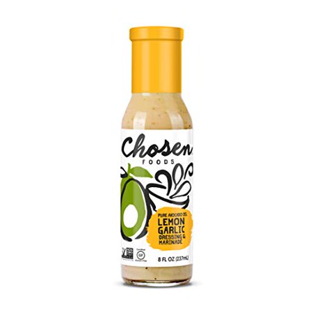 Avocado Oil-Based Lemon Garlic Salad Dressing and Marinade 8 Oz., Non-Gmo, Gluten and Canola Free