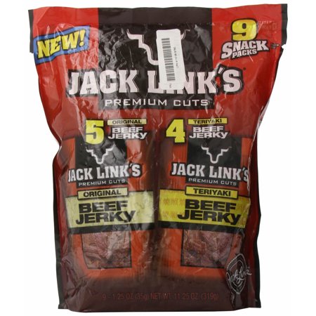 Jack Link's Premium Cuts Variety Pack, Original Teriyaki Beef Jerky,  9 Snack Packs.