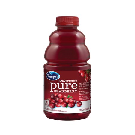 (2 Pack) Ocean Spray Pure 100% Cranberry Juice Drink, 32 Fl Oz