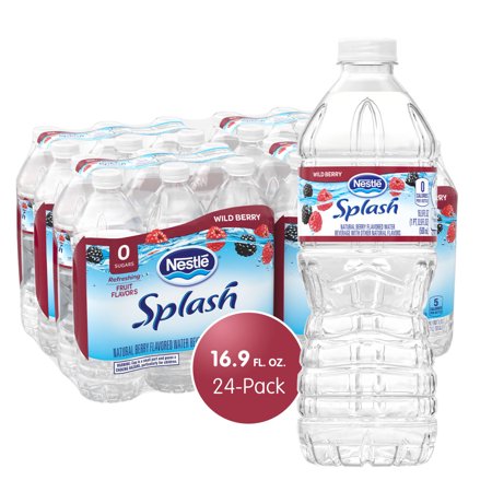 NESTLE SPLASH Water, Wild Berry Flavor, 16.9 FL OZ Plastic Bottles (24 Count)