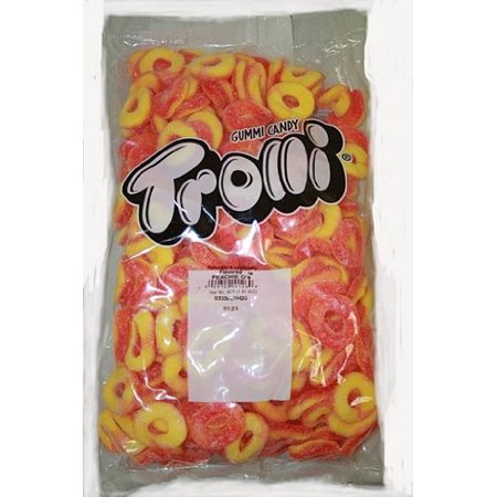 Trolli Gummi Peach Rings, 4lb Bag