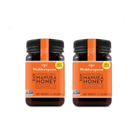 Wedderspoon Raw Manuka Honey Active 16+, 17.6 Oz Jar (two Pack)