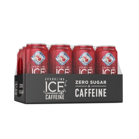 Sparkling Ice +Caffeine Zero Sugar Flavored Sparkling Water  Cherry Vanilla Sparkling Water  12 Pack  16 Fl Oz