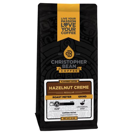 Cinnamon Hazelnut Cr?me Flavored Coffee  (Decaf Ground) 100% Arabica  No Sugar  No Fats  Made with Non-GMO Flavorings  12-Ounce Bag Christopher Bean C