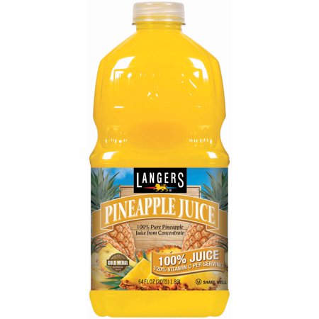 (2 Pack) (8 Pack) Langers 100% Juice, Pineapple, 64 Fl Oz, 1 Count