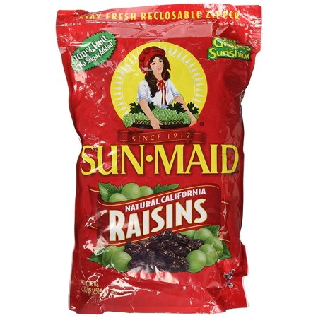 Sun Maid Natural California Raisins 30-Ounce (1.875 LBS.) 850.5 G (Pack of 2)