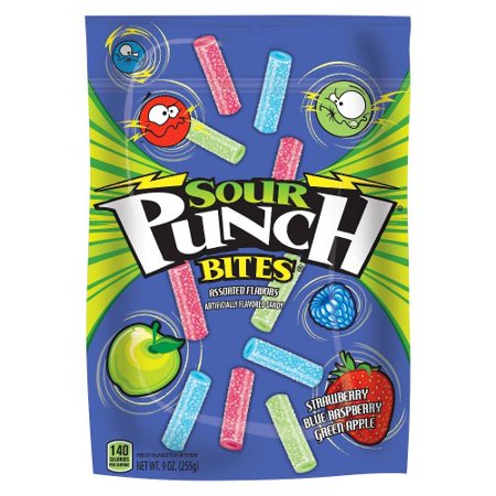 Sour Punch Assorted Flavor Sour Candy Bites  9oz Bag