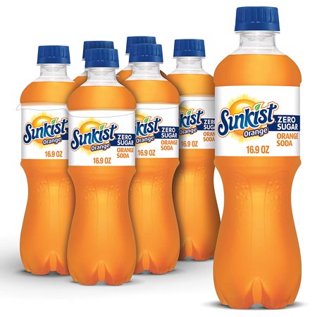 Sunkist Orange Zero Sugar Soda 16.9oz Bottles (Pack of 12)