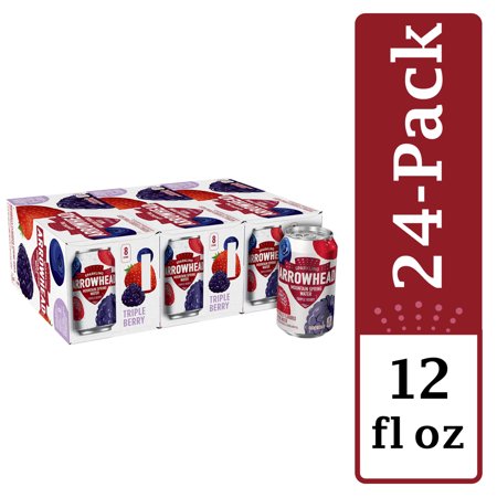 Arrowhead Sparkling Water, Triple Berry, 12 Oz. Cans (Pack of 24)