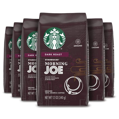 Starbucks Dark Roast Ground Coffee ? Morning Joe ? 100% Arabica ? 6 Bags (12 Oz. Each)