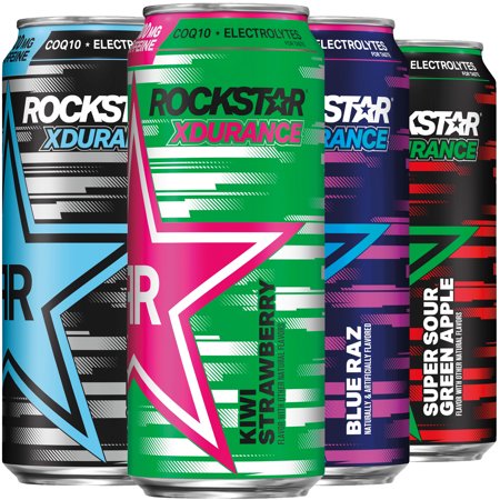 (12 Cans) Rockstar Xdurance Energy Drink  4 Flavor Variety Pack  16 Fl Oz