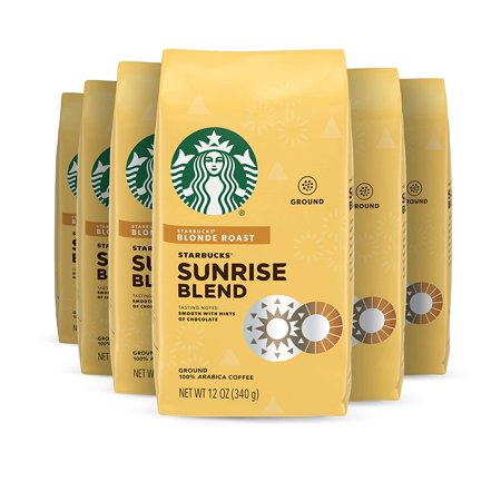 Starbucks Blonde Roast Ground Coffee ? Sunrise Blend ? 6 Bags (12 Oz. Each)