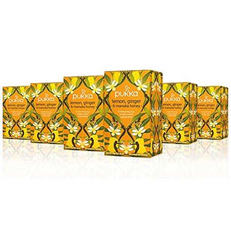 Pukka Lemon Ginger & Manuka Honey, Organic Herbal Tea Bags (6 Pack, 120 Tea Bags)
