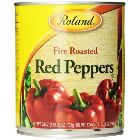 Roland Fire Roasted Peppers, Red, 28 Ounce (Pack of 4)
