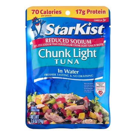 Reduced Sodium Chunk Light Tuna in Water - 2.6 Oz. Pouch (Pack of 24)