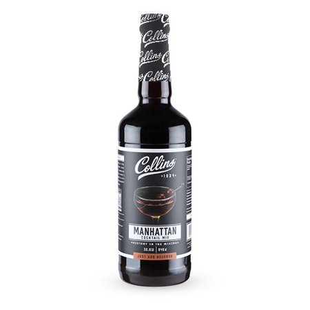 Collins Manhattan Mix, Made with Real Brown Sugar, Orange and Cherry Juice with Natural Flavors, Classic Cocktail Recipe Ingredient, 32 Fl Oz