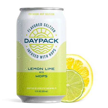 Athletic Brewing Company Daypack Sparkling Water  12-Pack of Lemon-Lime Flavored Seltzer  Zero-Calorie  Zero-Carbs  12 Fl Oz Cans