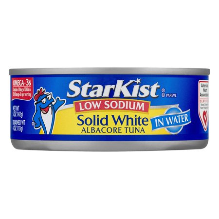 StarKist 25% Less Sodium Solid White Albacore Tuna in Water - 5 Oz Can (6) (Pack of 4) (Packing May Vary)[24 Count]