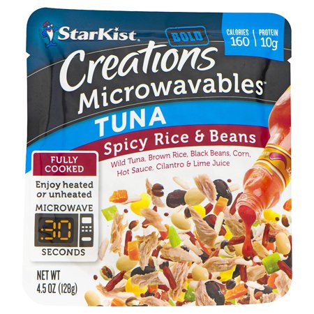 StarKist Creations Microwavables - Spicy Rice & Beans Tuna - 4.5 Oz Pouch (Pack of 12)