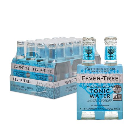 Fever-Tree Mediterranean Tonic Water Glass Bottles, No Artificial Sweeteners, Flavorings & Preservatives, 6.8 Fl Oz (Pack of 24)