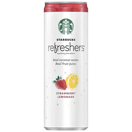 Starbucks, Refreshers with Coconut Water, Strawberry Lemonade, 12 Fl Oz. Cans (12 Pack)