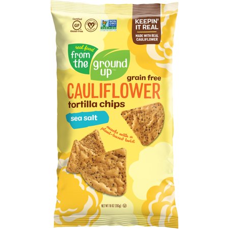 Real Food from the Ground up Cauliflower Sea Salt Tortilla Chips 10 Oz.