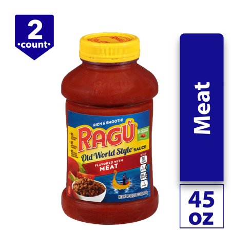 (2 Pack) Rag? Old World Style? Traditional Meat Pasta Sauce, 45 Oz.