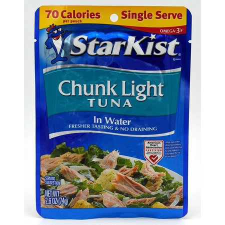 StarKist Chunk Light Tuna in Water, 2.6-Ounce Pouch (Pack of 6)