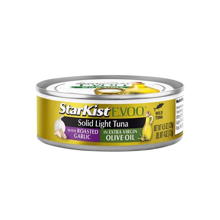 StarKist E.V.O.O. Solid Yellowfin Tuna with Roasted Garlic and Extra Virgin Olive Oil - 4.5 Oz Can (Pack of 12)