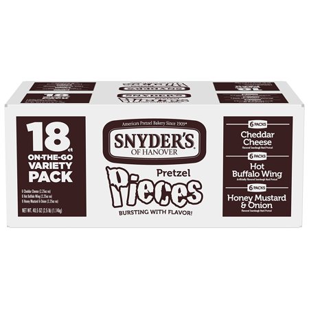 Snyders of Hanover Pretzel Pieces, Variety Pack of Pretzels Individual Packs, 2.25 Ounce Bags, 18 Count