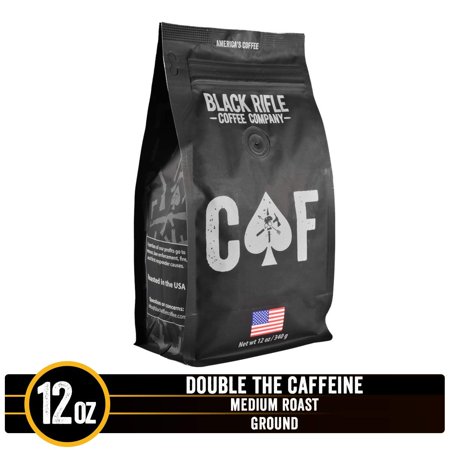 CAF Caffeinated as [Redacted] Medium Roast Extra Caffeine Ground Coffee by Black Rifle Coffee Company  12 Oz Bag of Premium Gourmet Specialty Coffee  