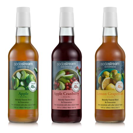 SodaStream Goodness Fruit Juice Drink Mix Variety Pack, 16.9 Fl Oz, 3 Count