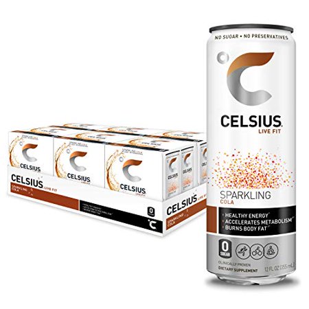 CELSIUS Sparkling Cola Fitness Drink  Zero Sugar  12oz. Slim Can 4-Packs  24 Cans Total