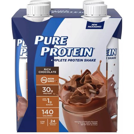 Pure Protein Ready to Drink Milk Shake, Chocolate Peanut Butter, 11 Fl Oz - 4 Pk