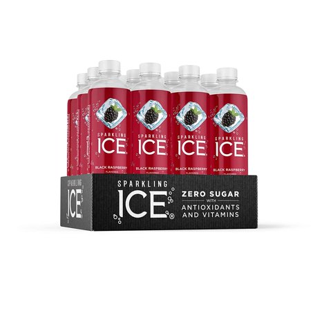 Sparkling Ice  Black Raspberry Sparkling Water  with Antioxidants and Vitamins  Zero Sugar  17 Fl Oz Bottles (Pack of 12)