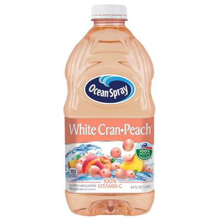 (2 Pack) Ocean Spray Juice, White Cran-Peach, 64 Fl Oz, 1 Count