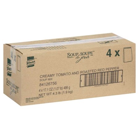 4 PACKS : Soup Du Jour Creamy Tomato and Roasted Red Pepper Soup Mix, 17.1 Ounce -- 4 per Case.