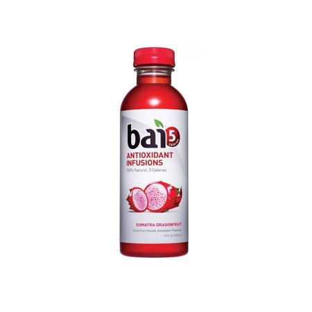 Bai Flavored Water, Sumatra Dragonfruit, Antioxidant Infused Drinks, 18 Fluid Ounce Bottles, 12 Count