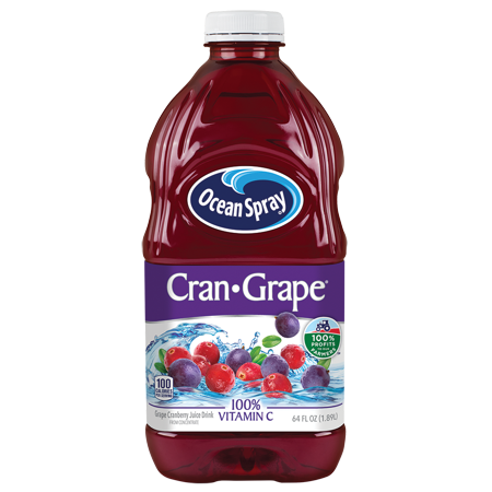 (2 Pack) Ocean Spray Juice, Cran-Grape, 64 Fl Oz, 1 Count