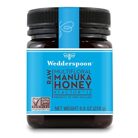 Wedderspoon Raw Premium Manuka Honey KFactor 12, Unpasteurized, Genuine New Zealand Honey, Multi-Functional, Non-GMO Superfood, 8.8 Ounce