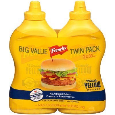 French S 100% Natural Classic Yellow Mustard (30 Oz.  2 Pk.)