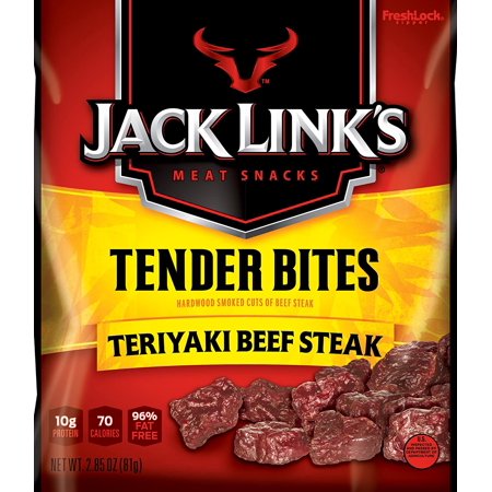 Jack Links Premium Cuts Beef Steak Tender Bites, Teriyaki, 2.85-Ounce (Pack of 4)