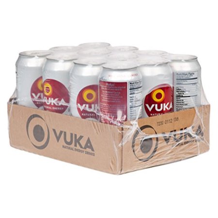 Vuka-vuka Zero Calorie Workout Berry Lemonade Sparkling Natural Energy Drink, 16oz, 12 Pack